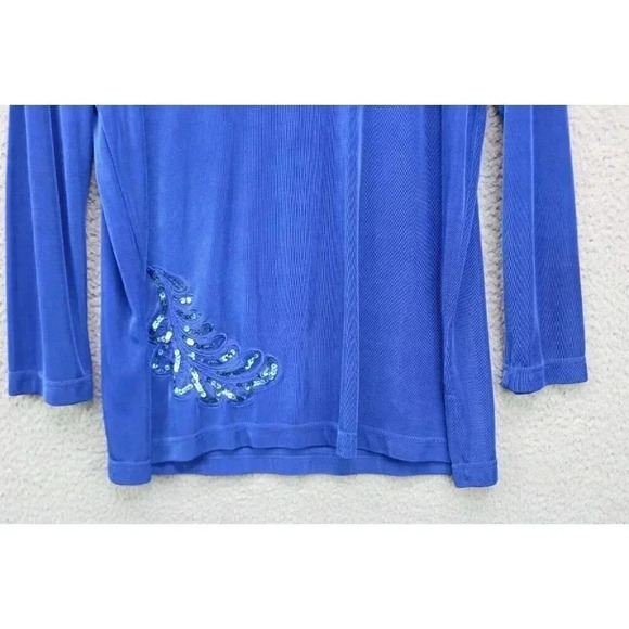 Morgan Cole Women's Cobalt Pant Suit-Medium-Liquid Knit-Sequins - Picture 4 of 12